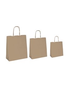 25 SHOPPERS CARTA BIOKRAFT 26X11X34,5CM NEUTRO CORDINO AVANA