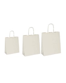 25 SHOPPERS CARTA BIOKRAFT 26X11X34,5CM TWISTED SABBIA