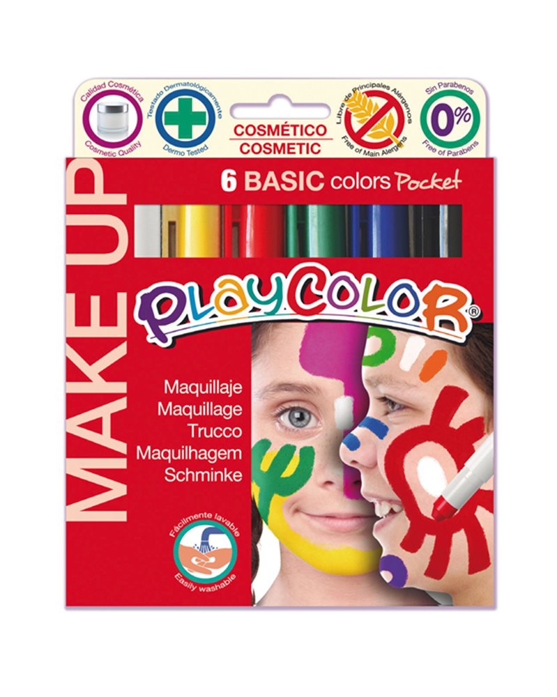 MAKE UP TEMPERA SOLIDA PLAYCOLOR ASTUCCIO CON 6 COLORI BRILLANTI