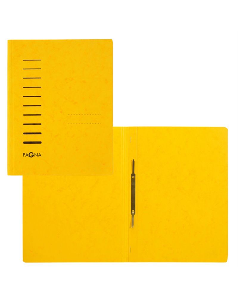 Cartellina gialla in cartone con pressino fermafogli A4 PAGNA