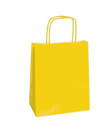 25 shoppers carta kraft 14x9x20cm twisted giallo