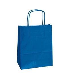 25 shoppers carta kraft 14x9x20cm twisted blu