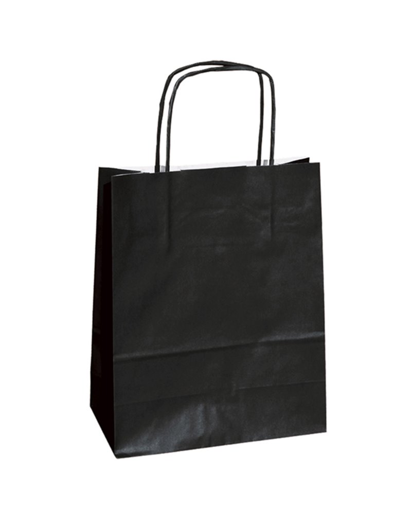 25 shoppers carta kraft 14x9x20cm twisted nero