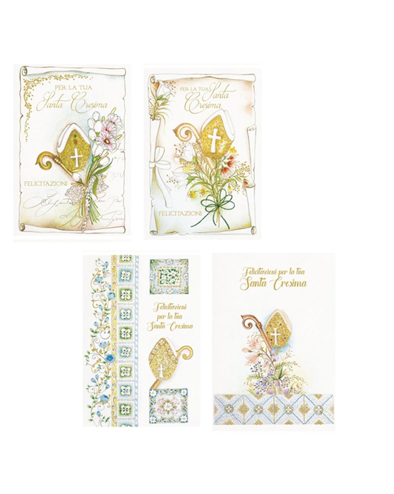 Biglietto auguri Cresima 4 soggetti ass. Kartos