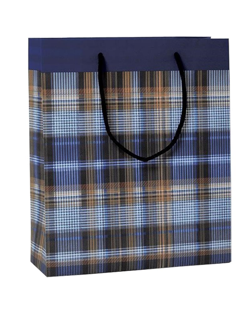 Shopper regalo SCOZZESE BLU 30x36x12cm Kartos