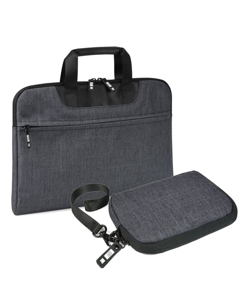 Cartella porta notebook City Time in tessuto grigio scuro NIJI