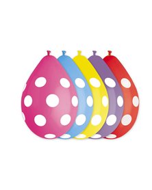 Busta 10 palloncini in lattice Ã˜30cm Fantasia Pois Big Party
