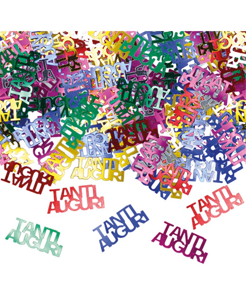 Busta 15gr coriandoli in plastica "Tanti Auguri" Big Party