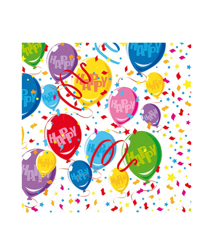 20 tovaglioli Happy Balloons 33x33cm Big Party