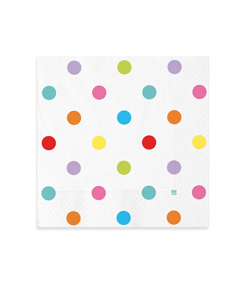 20 tovaglioli Pois multicolor 33x33cm Big Party