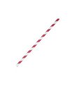 12 cannucce Stripes in carta rosso/bianco Big Party