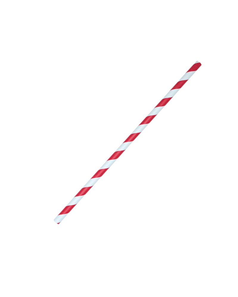 12 cannucce Stripes in carta rosso/bianco Big Party