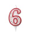 Candelina Zuccherino numero 6 - h. 8.5cm Big Party