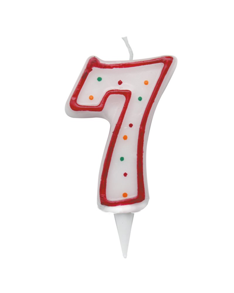 Candelina Zuccherino numero 7 - h. 8.5cm Big Party