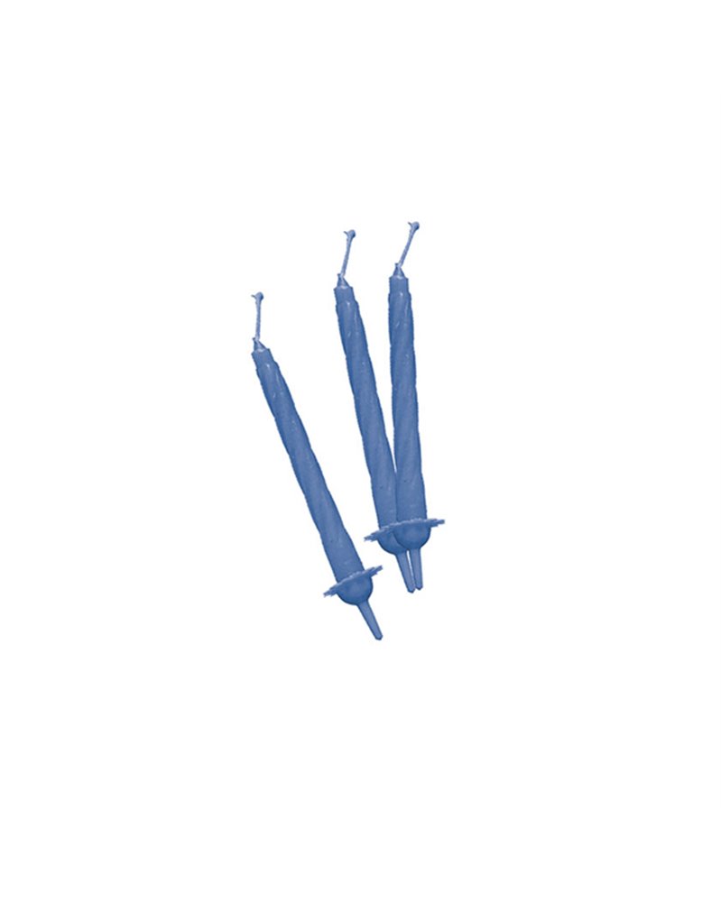 12 candeline c/supporto h. 8cm celeste Big Party
