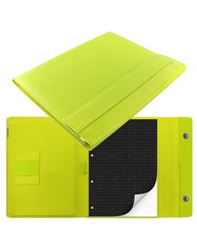 Portablocco Saffiano 32,1x25,5x3cm Verde Acido chiusura magnetica Filofax