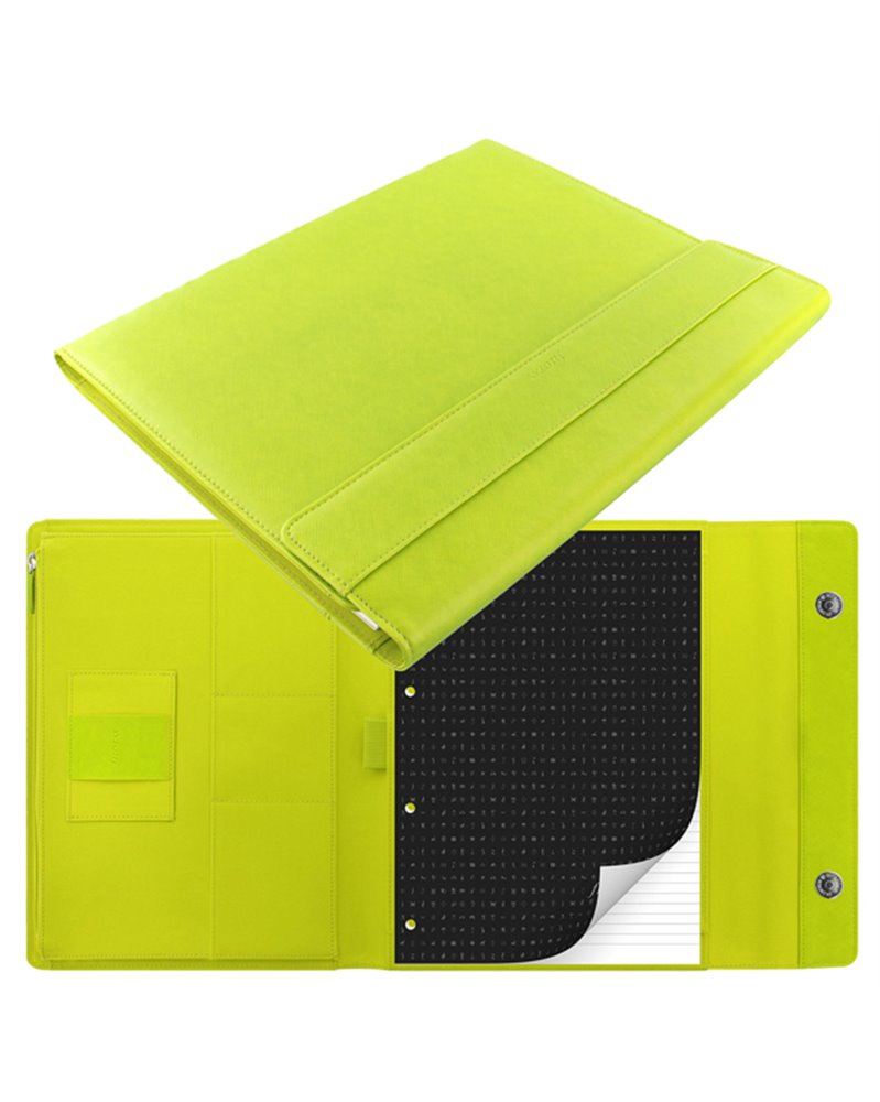 Portablocco Saffiano 32,1x25,5x3cm Verde Acido chiusura magnetica Filofax