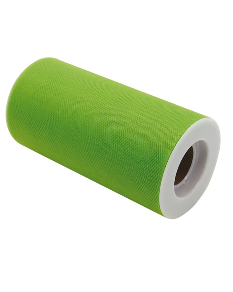 Tulle in rotolo 12,5cmx25mt verde Big Party