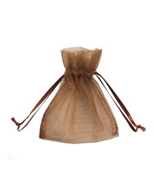 20 Sacchetti organza Milly 12,5x17cm cioccolato