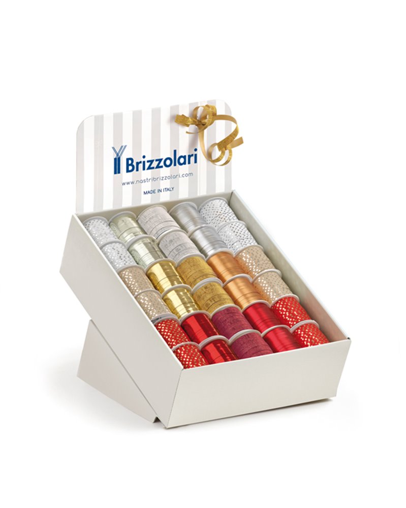 60 rocche nastro in polipropilene 10mmx10mt fantasie ass. natale Brizzolari