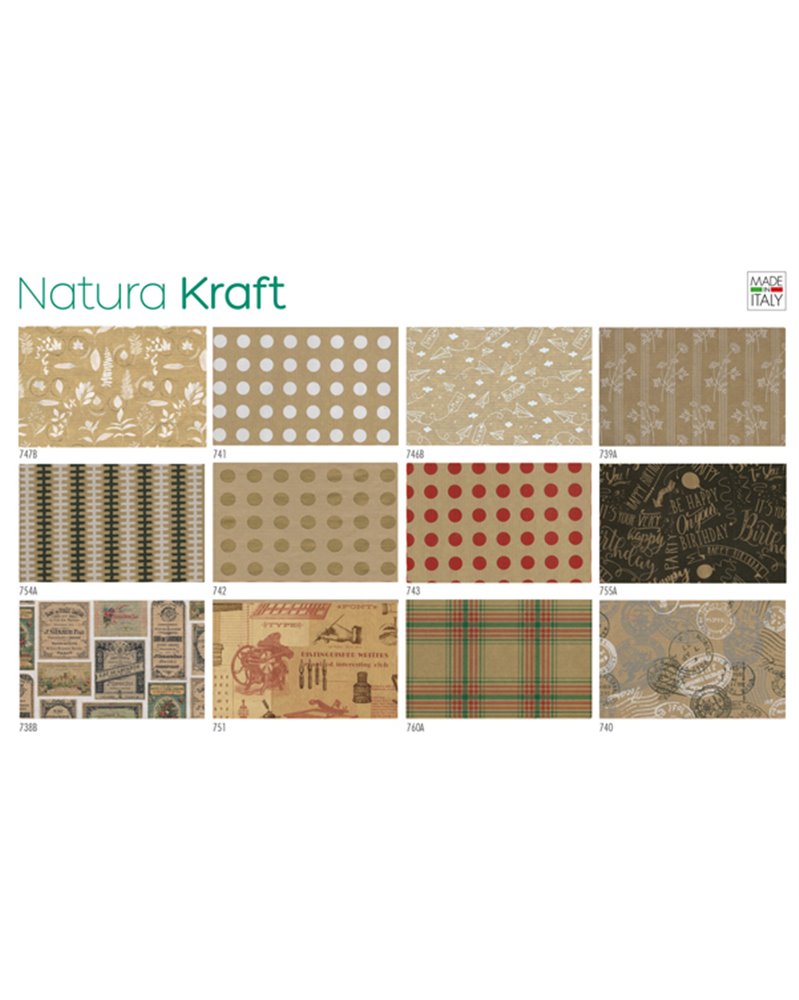 Scatola 100fg carta regalo Natura Kraft 70X100cm SADOCH