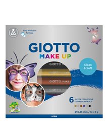Set 6 matite cosmetiche Make Up colori metal mina da Ã˜ 6,5mm Giotto