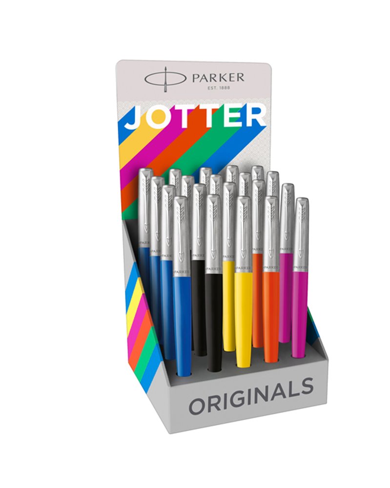 Expo 20 stilografiche M Jotter Orig. Plastic assor. (ne/ma/ar/gi/bl) Parker