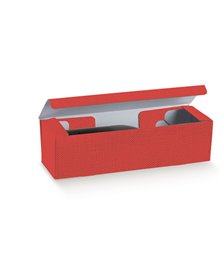 Scatola cantinetta 1 bottiglia 340x90x90mm lino rosso 37987 SCOTTON