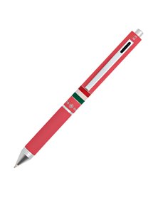Penna sfera scatto multifunzione QUADRA fusto rosa gommato Italia OSAMA