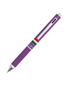 Penna sfera scatto multifunzione QUADRA fusto viola gommato Italia OSAMA
