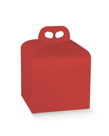 Scatola portapanettone 200x200x180 mm lino rosso 38019 SCOTTON
