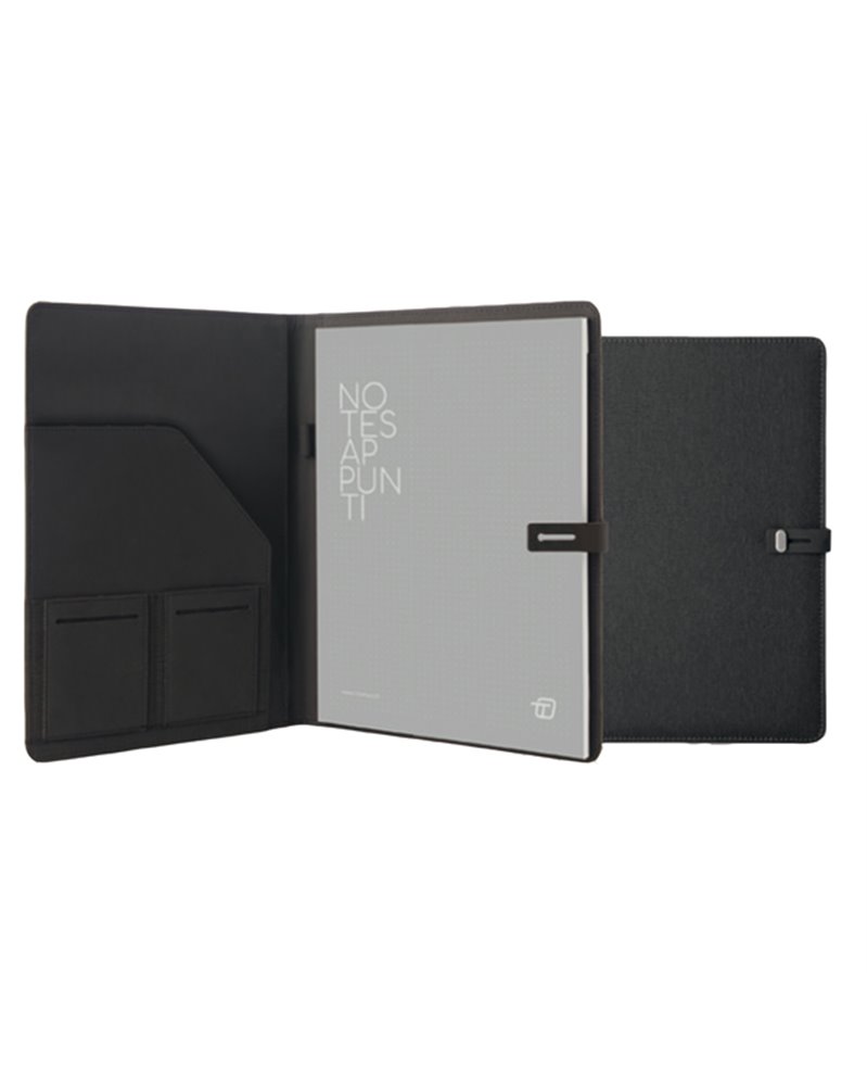 Portablocco Canvass in tela c/laccio dim. 26x33cm nero INTEMPO