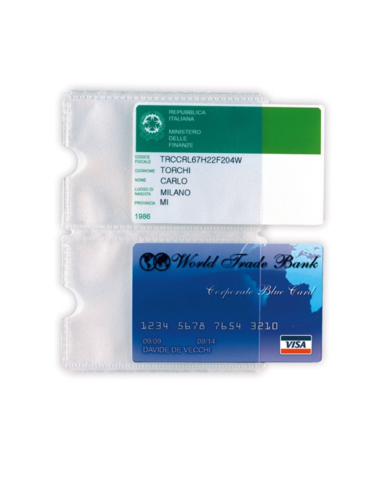 Busta porta card 2P TRASP. 2 tasche 5,8X8,7CM Sei rota