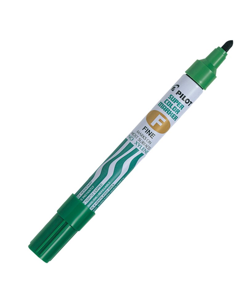 Marcatore SUPER COLOR PERMANENT punta fine verde PILOT