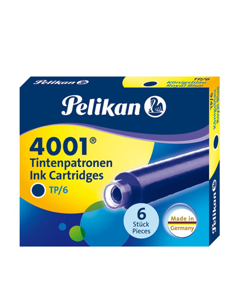 SCATOLA 6 CARTUCCE INCHIOSTRO TP/6 BLU ROYAL PELIKAN 4001 (0ATM01)