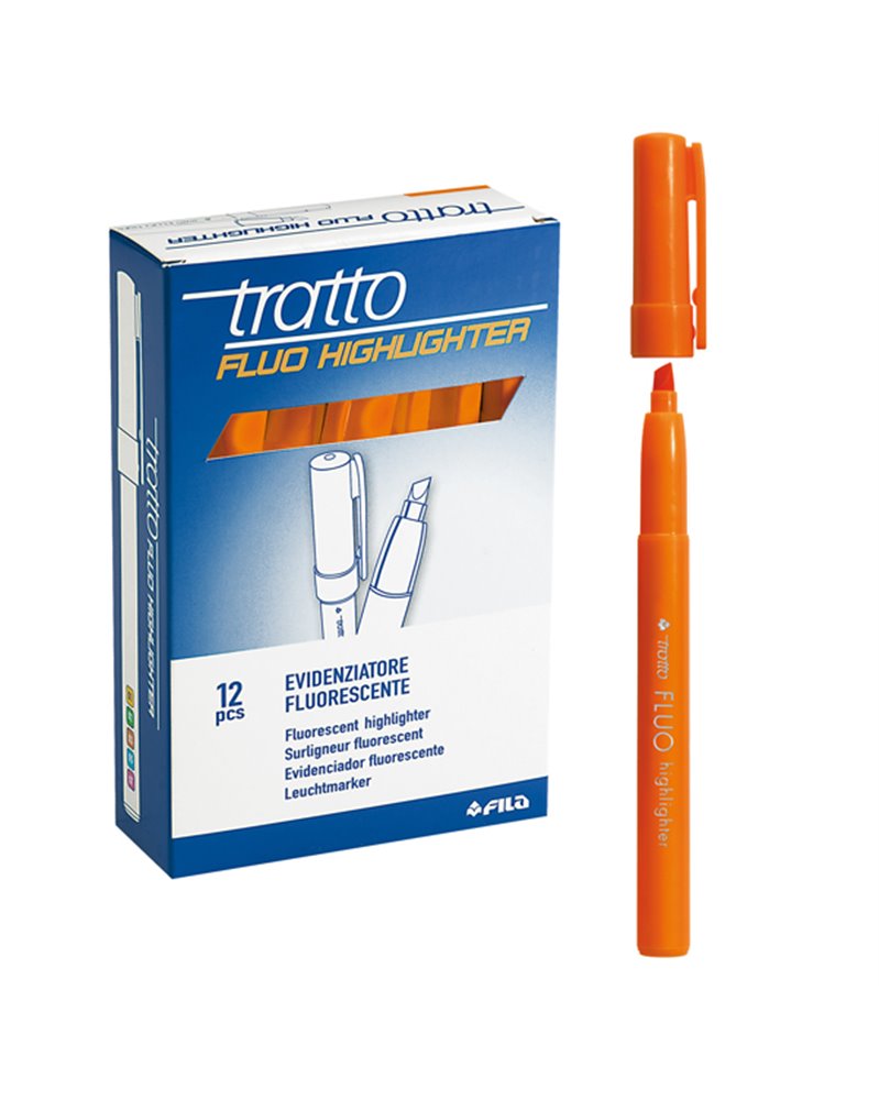 SCATOLA 12 EVIDENZIATORI HIGHLIGHTER ARANCIO TRATTO FLUO