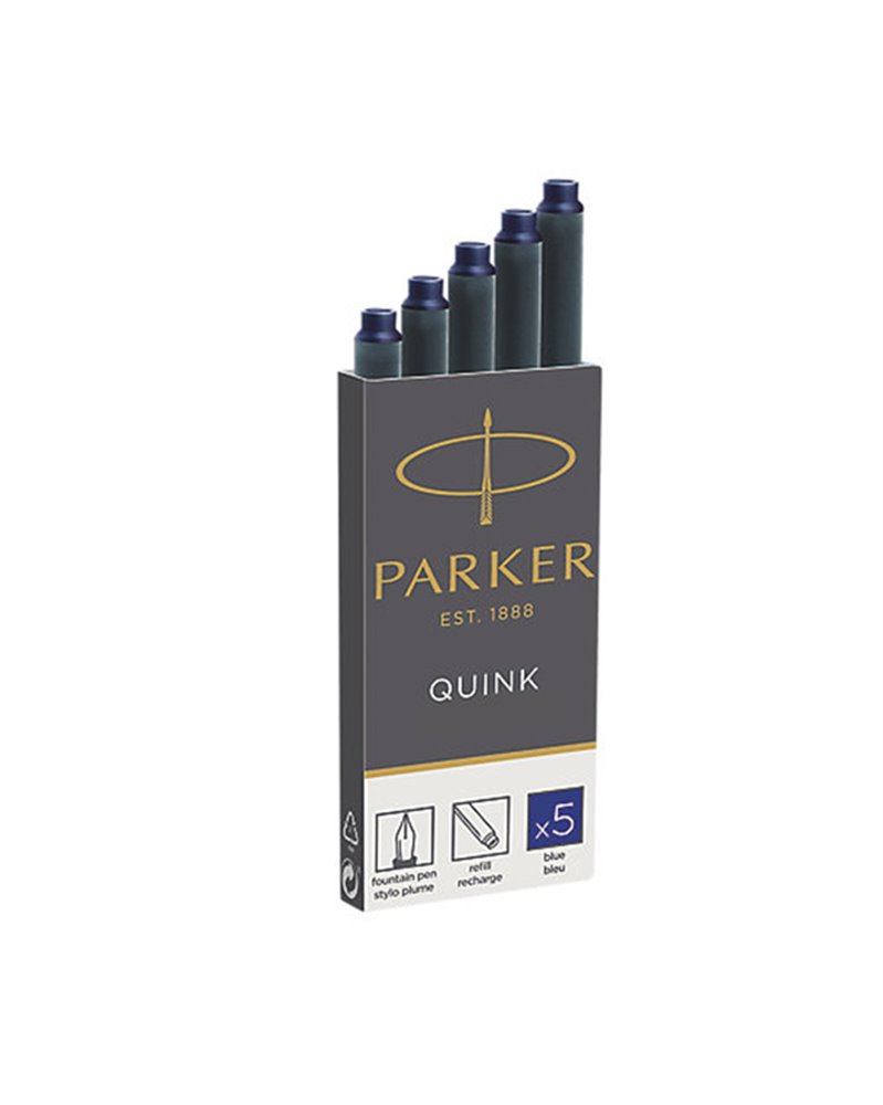 SCATOLA 5 CARTUCCE PARKER QUINK BLU PERMANENTE