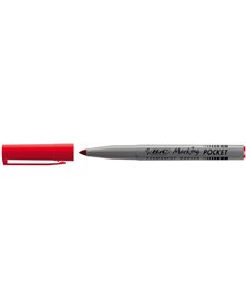 SCATOLA 12 MARCATORI POCKET 1445 ROSSO P.TONDA PERMANENTE BIC