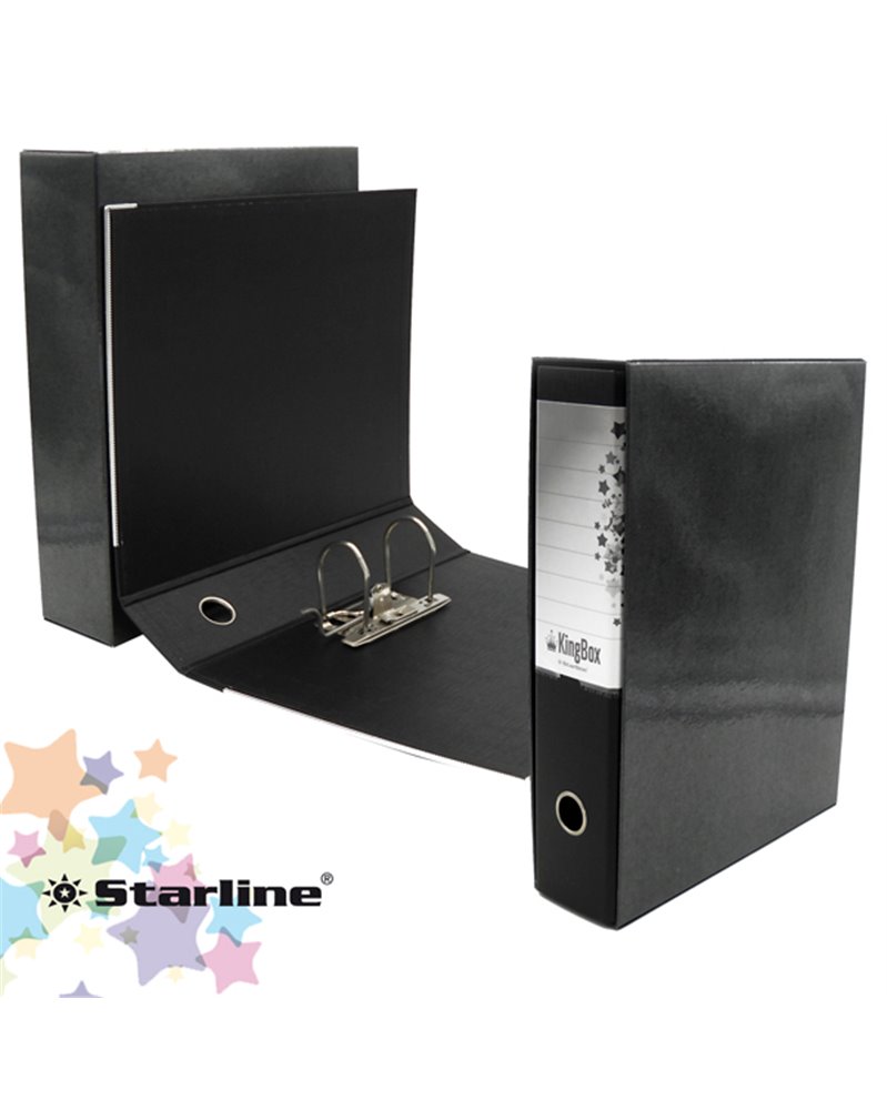 Registratore KINGBOX f.to protocollo dorso 8cm nero STARLINE Registratore KINGBOX f.to protocollo dorso 8cm nero STARLINE