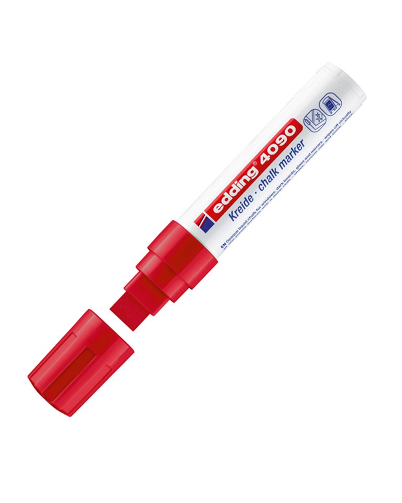 Marcatore EDDING 4090 punta scalpello gesso liquido rosso