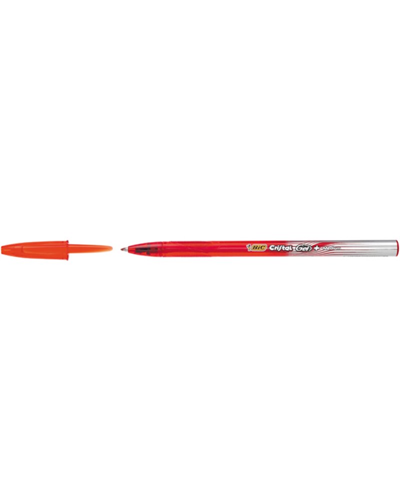 SCATOLA 20 PENNE SFERA CRISTAL GEL BIC 0.8mm ROSSO BIC