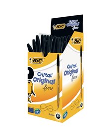 Scatola 50 penna sfera CRISTALÂ® fine 0,8mm nero BICÂ®