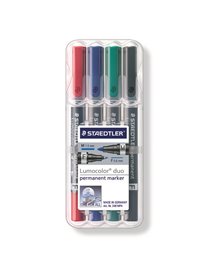 BUSTA 4 PENNARELLI LUMOCOLOR DUO PERMANENT 348 F/M
