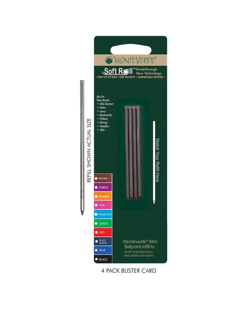 Blister 4 MiniRefill punta media nero MONTEVERDE