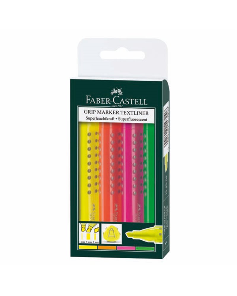 BUSTA 4 EVIDENZIATORE GRIP 1543 FABER-CASTELL