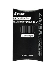 SET 3 REFILL ROLLER HI-TECPOINT V5-V7 RICARICABILE NERO BEGREEN PILOT