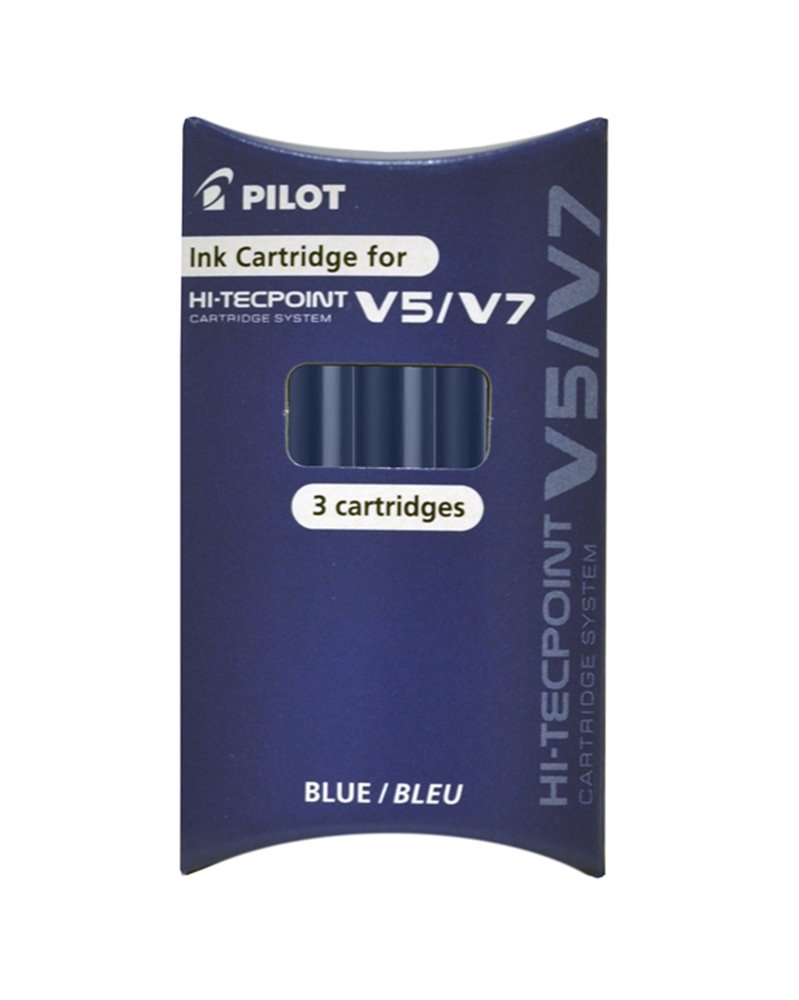 SET 3 REFILL ROLLER HI-TECPOINT V5-V7 RICARICABILE BLU BEGREEN PILOT