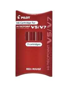 SET 3 REFILL ROLLER HI-TECPOINT V5-V7 RICARICABILE ROSSO BEGREEN PILOT