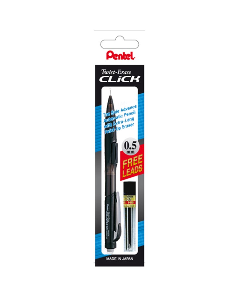 PORTAMINE TWIST-ERASE CLIK 0.5mm+astuccio 12 mine 0.5 HB PENTEL PORTAMINE TWIST-ERASE CLIK 0.5mm+astuccio 12 mine 0.5 HB PENTEL