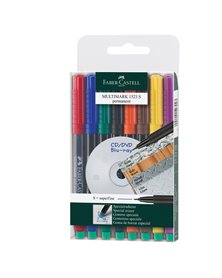 BUSTA 8 COLORI PENNARELLO MULTIMARK 0,4mm SUPERFINE FABER-CASTELL